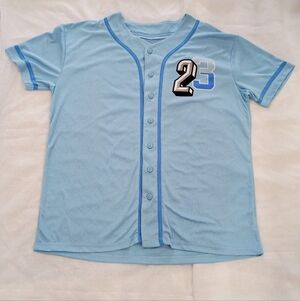 Light Blue Boys' Baseball-Style Jersey Top - 23 Detail